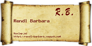 Rendl Barbara névjegykártya